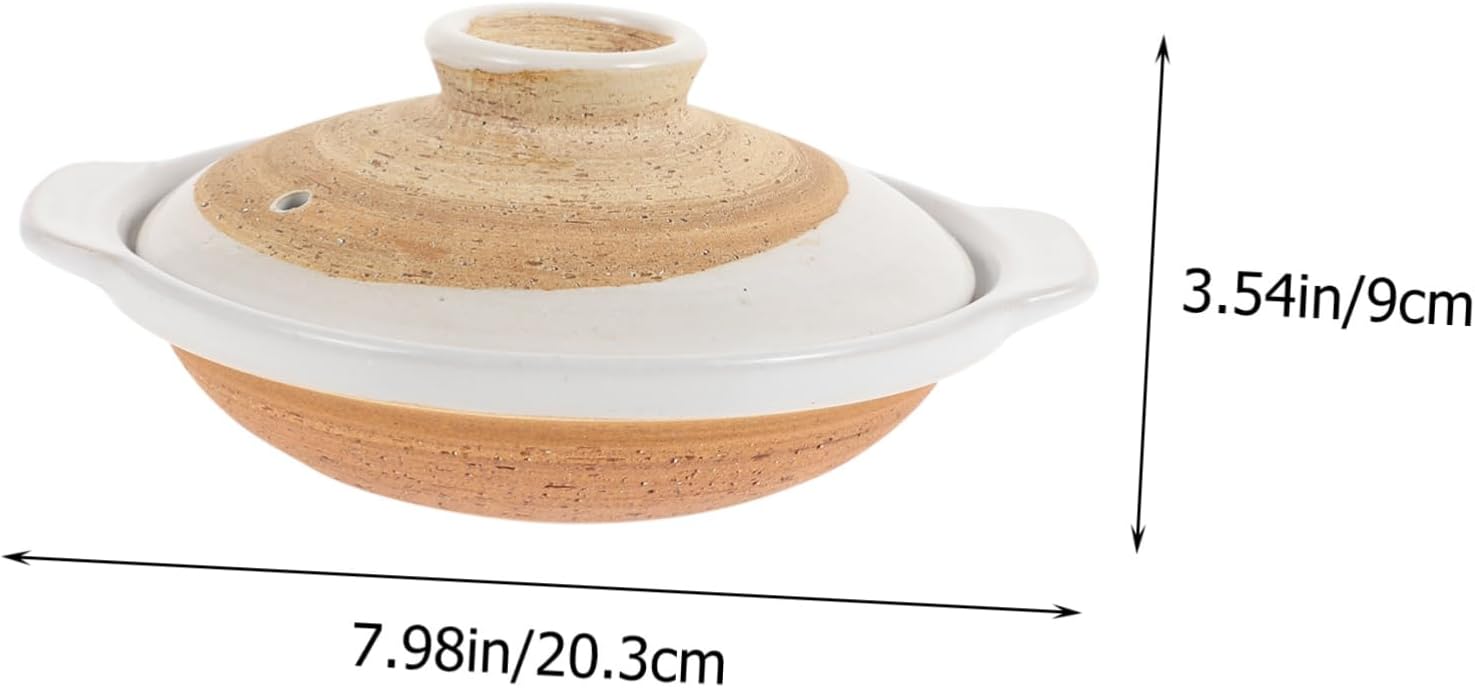 Japanese Ceramic Donabe Pot Non Stick Braised Chicken Rice Stewing Cooking Pot for Household Use with Lid Heat Resistant Smooth Surface Fast Heating and Easy to Clean