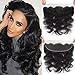 10 A Free Part 13x4" Full Frontal Lace Closure Ear to Ear Brazilian Body Wave 100% Unprocessed Virgin Human Hair Lace Front Closures Bleached Knots Nature Color (13X4 14")