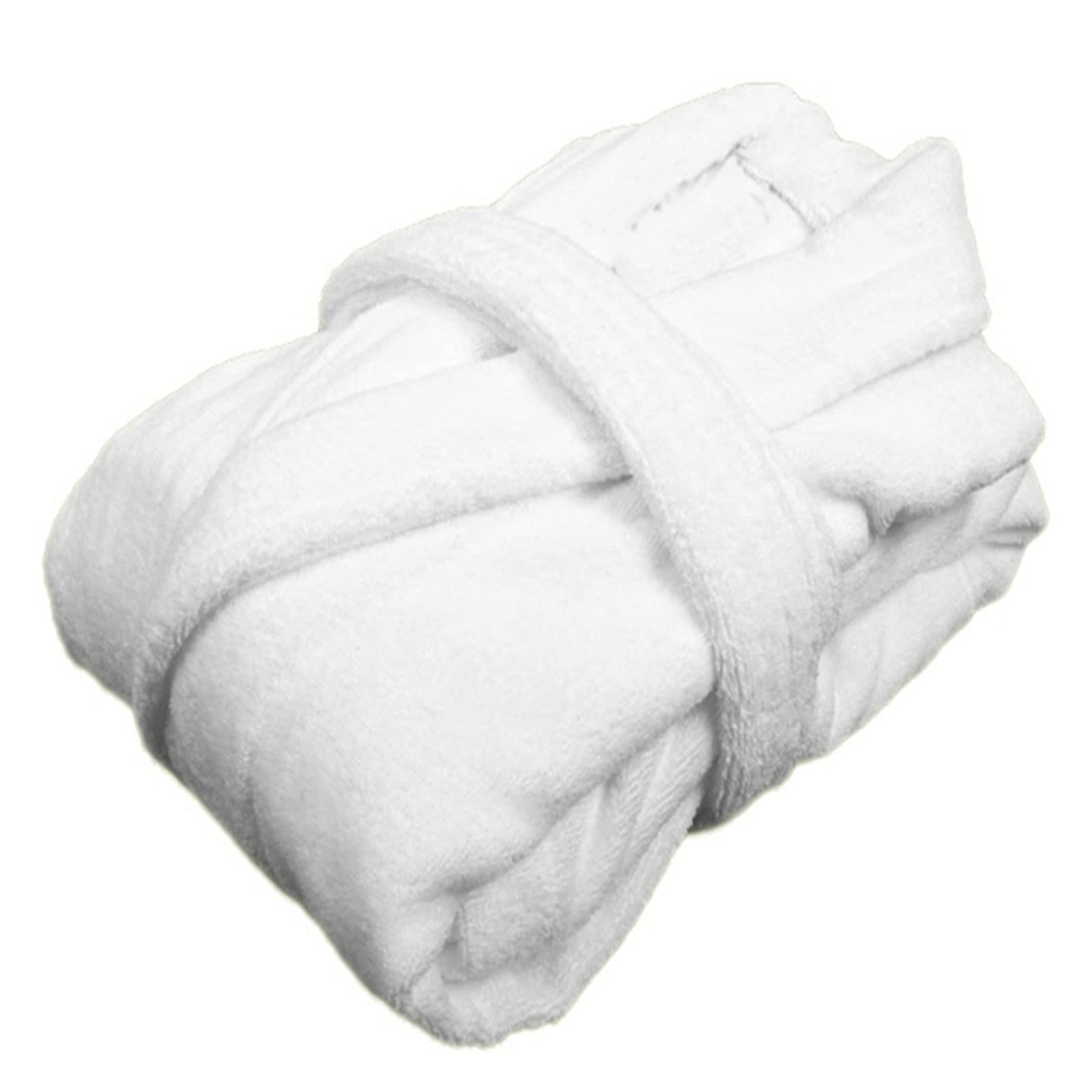 Albornoz De Algodón De Terry Hombres Mujeres Albornoz Absorbente De Secado Rápido Material De La Toalla Largo Hotel Pareja Kimono Albornoz,Blanco,L