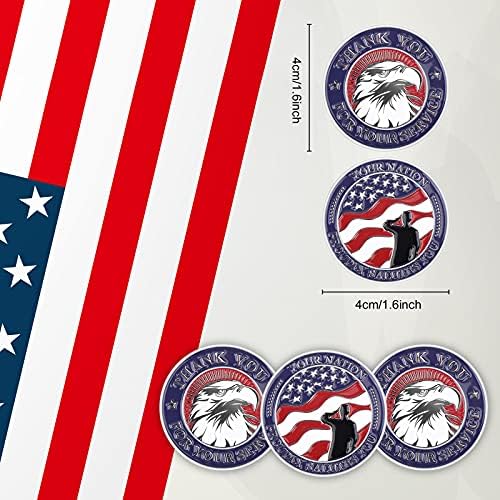 5 Pieces Military Challenge Coins Thank You for Your Service Military Gifts for Men Women for Veterans Day Gifts