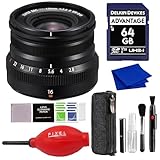 Fujifilm XF 16mm f/2.8 R WR Lens (Black) with Advance Accessories and Travel Bundle | Fuji XF 16mm