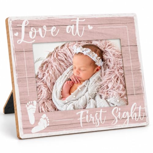 Orchroma Love at First Sight Picture Frame,Baby Picture Frame,Gifts for Baby Shower,Newborn Remembrance Gift,Babys Keepsake Gift For Expecting Parents,First Time Mom Gifts,4” x6” Photo