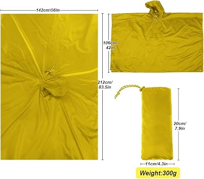 HYCOPROT Poncho de Pluie Imperméable Multifonctionnel 3 en 1 HYCOPROT Poncho de Pluie Imperméable Multifonctionnel 3 en 1