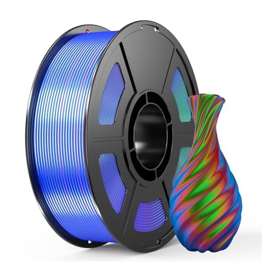 ⚡ IEMAI Silk PLA+ Tri-Color 3D Printer Filament 1.75mm, 3-in-1 Coextrusion Color Change, +/- 0.02mm Dimensional Accuracy, 1KG Spool (2.2lbs), Compatible with Most FDM Printers, Silk Blue Green Red