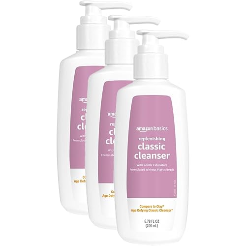 Amazon Basics Replenishing Cleanser Exfoliating Face Wash, Unscented, 6.78 fl oz (Pack of 3)