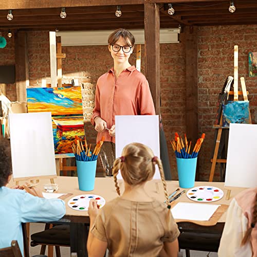 96 Pcs Acrylic Painting Set With Easels, 8 Wood Easels, 80 Brushes With Nylon Brush Head, 8 Plastic Palettes Painting Supplies Kit For Adults Kids Artist Party Arts, 7.5 X 11.8 In Easel, No Paint #TOP5