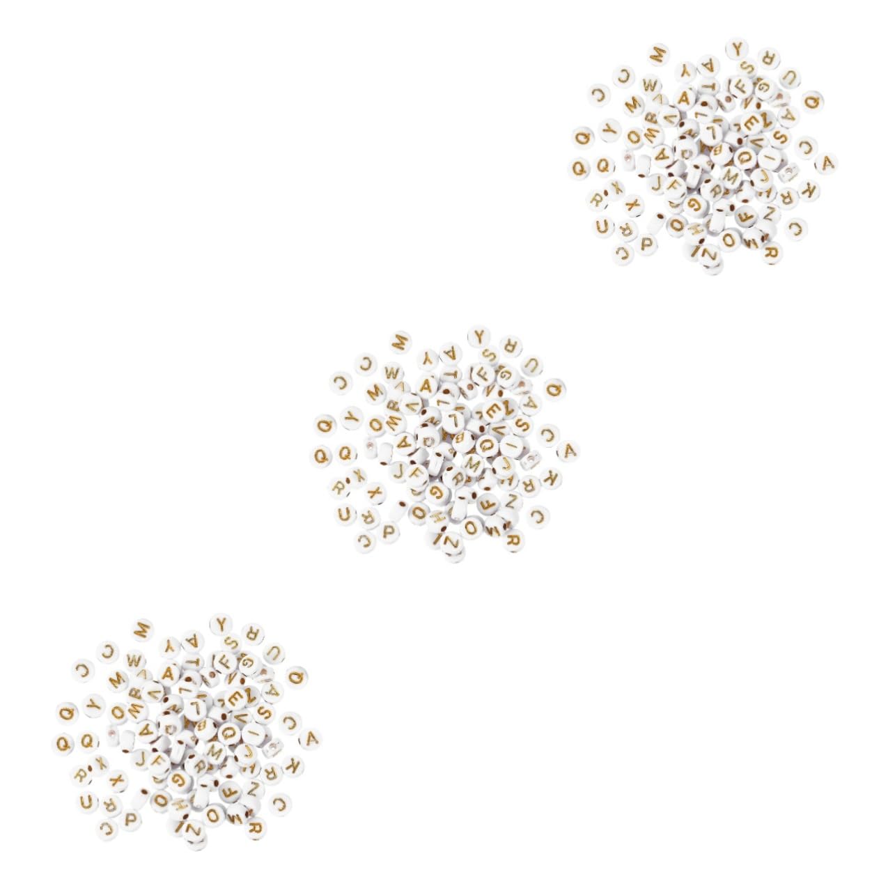 Bracelet perles lettres acryliques blanches et dorées (3000 pcs) pour création bijoux
