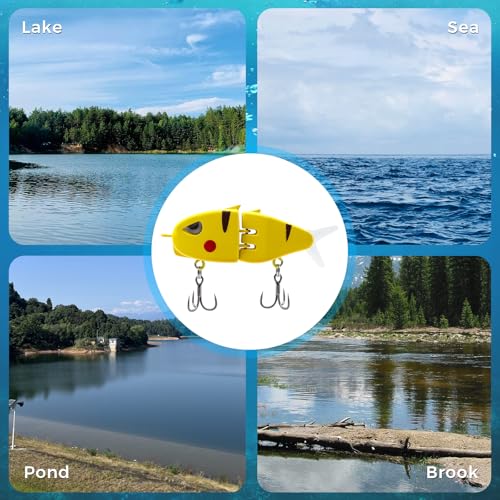 4 Pcs Mini Glide Bait, Glide Bait for Bass Fishing, Freshwater & Saltwater, Multi Jointed Swimbait Wobbler for Perch Bass Fishing by KCMOSGI - Used condition - Image 6