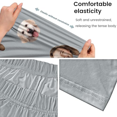 Personalized Face Pajama Pants for Men Women，Custom Dog Cat Face on Pajama Sleepwear Bottoms, Customize PJ Pants3