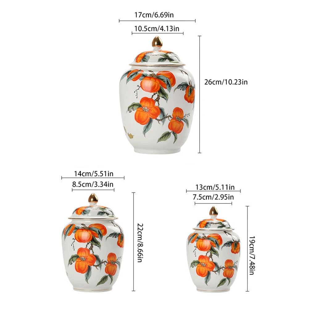 Puszka herbaty Ceramiczna herbata Zamknięty słoik Słoik herbaty Persimmon Herbaton Herbata biała kamelia Herbata owocowa Herbata zdrowotna Zamknięty pojemnik Kanister na herbatę (13 * 19 cm)