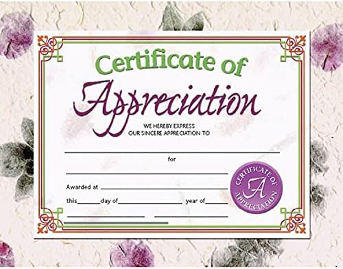 Certificate of Appreciation