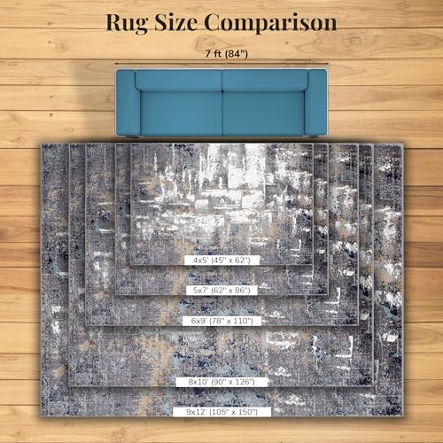 Tapete decorativo LUXE WEAVERS gris 5x7 pies miniatura 5