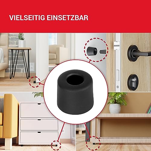 LouMaxx 3 Stück Türstopper Boden zum Schrauben aus Gummi - 3er Set in schwarz - Bodentürstopper - Türstopper zum Schrauben - Bodenmontage - Der Perfekte Schutz gegen anschlagende Türen
