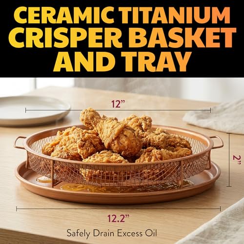 Image of GOTHAM STEEL Crisper Tray Air Fryer Basket for Oven, 12 Inch Round