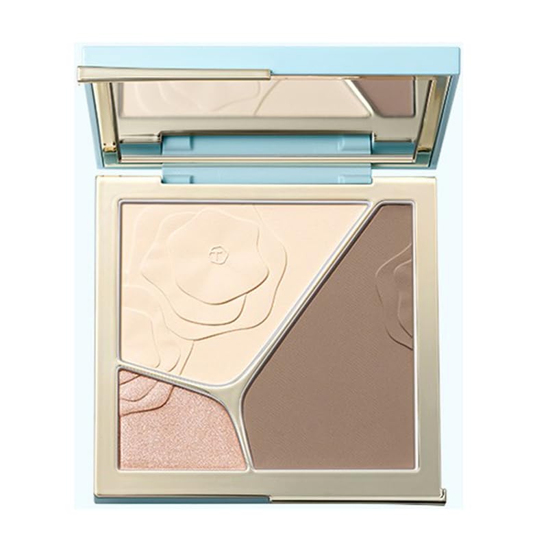 New Cai Tang Matte & Shimmer Highlighter & Contouring Palette Caitang 3 Color Face Shadow Powder V Face Contour Cream Contouring Powder With Brush