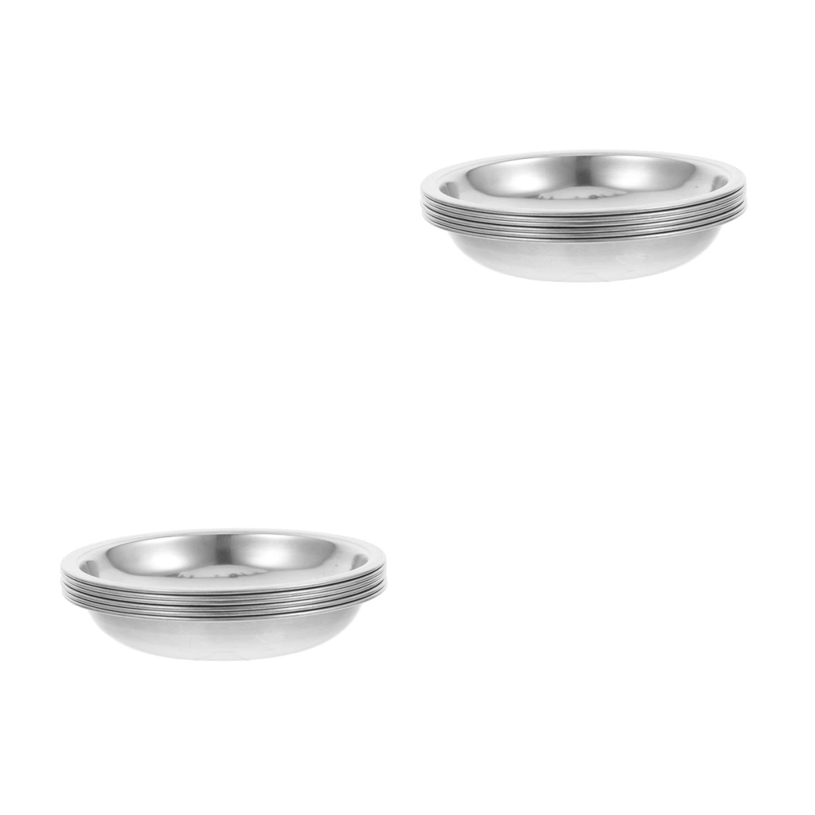 LUOZZY 12 Pcs Stainless Steel Tea Bag Coasters Drip Trays Accessories Holders Round Plates Loose Filters (Diameter 8CM)