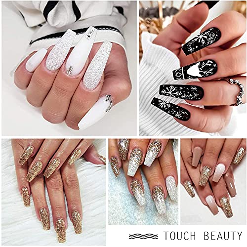 TOMICCA Gel Nagellack 6*8ml Weiß Schwarz Farbgel Glitzer Gold Silber UV Nagellack Shellac Gelnägel Farben Sparkly UV Gel… – Bild 3