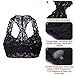 SHAPERX Women's Lace Bralette Unpadded Breathable Sexy Racerback Floral Lace Bras,SZ5509-Black-XL