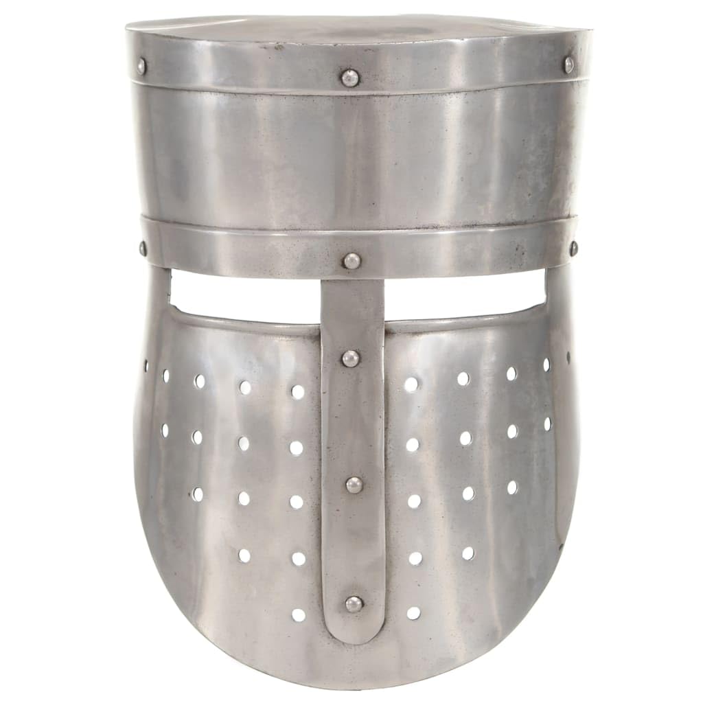 Day and Night - Replica Medieval Knight Helmet Old Larp Silver Steel