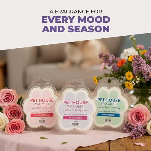 Image of One Fur All Pet House Spring and Summer Wax Melts for Pet Odor, Natural, Plant Based Soy Wax Melts, Long Lasting Fragrance for Fresh Smelling Homes, Herb Garden