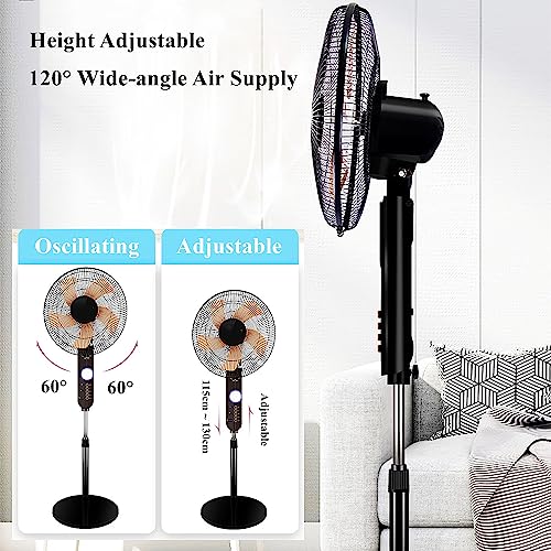 Ventilateur de sol solaire orientable à hauteur réglable avec batterie USB