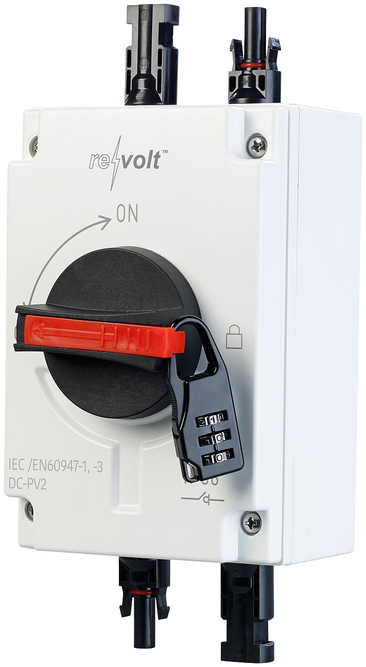 revolt interruttore solare: DC-Interruttore, per impianti fotovoltaici, 4 poli, fino a 1.200 V (di separazione DC per impianto da balcone, impianto PV, solare)