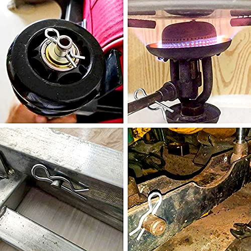 150pcs Cotter Pins Assortment Kit, R Clips R Shaped Clips, Retaining Spring Hitch, Safe and Quick Tighten (6 Sizes)