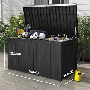 180gallondeckboxextralargeresinoutdoorstorageboxwaterproofoutsidestoragebinforpatiofurniturecushionspoolsuppliessportsgearuvresistantandweatherproofblack Urban Country Home Decor 180 gallon deck box extra large resin outdoor storage box waterproof outside storage bin for patio furniture cushions pool supplies sports gear uv resistant and weatherproof black urban country home decor