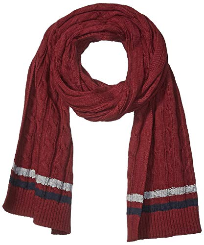 Amazon Brand - Goodthreads Men's Soft Cotton Cable Knit Scarf, Burgundy, One Size