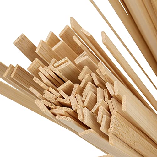 MUKLEI 600 Pack 40cm Bamboo Sticks, 0.9 cm Flat Wooden Craft Sticks, Long Bamboo Strips for Crafting Model Making, Arts, DIY Projects - Image 3