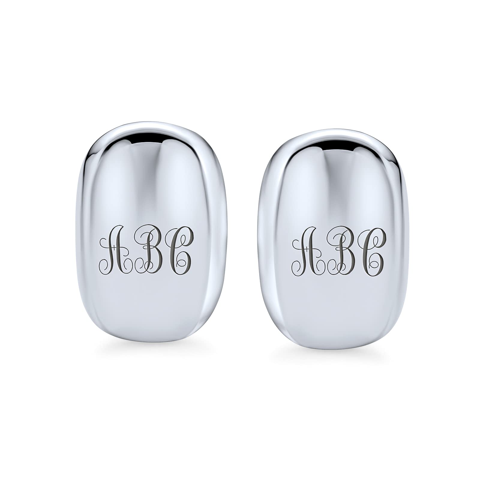 Personalisierte Geometrische Damen Moderne Rechteckige Tropfenförmige Knopf Poliert .925 Sterling Silber Clip On Ohrringe Für Nicht Durchbohrte Ohren