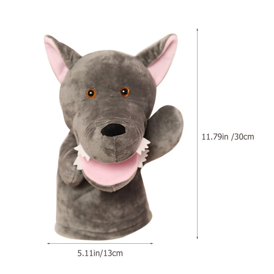Marionnette à Main Loup en Peluche PP Coton, Jouet Interactif | Conte Interactif Parent-garçon et Filles, Améliore la Motricité, pour Garçon et Filles et Adultes