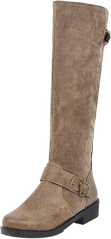 Amazon.com: Botines para mujer de tacón bajo, botas altas de muslo para  mujer elásticas sobre la rodilla, punta redonda resbalón en bloque grueso tacón  botas : Ropa, Zapatos y Joyería