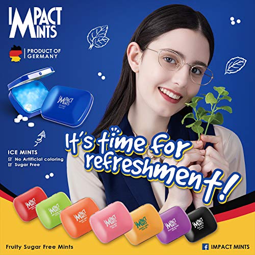 Image of IMPACTMINTS Sugar-Free Mints Ice Flavor 14G, For Everlasting & Pleasant Breath, Product Of Germany, Pocket Friendly Mints In Classic Tin Packaging (Pack of 2)