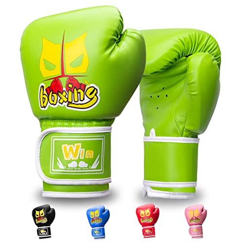 Pikzh Kids Boxing Gloves,Boxing Gloves For Kids 5-13 Years Boys Girls Boxing Training Gloves For Punching Bag Kickboxing Muay Thai Green #TOP24