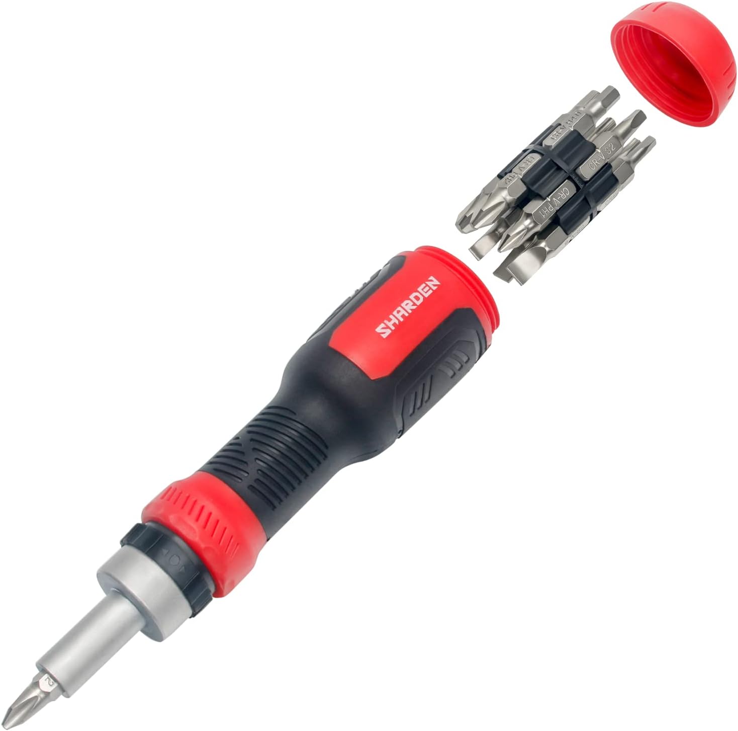 Ratchet Screwdriver 13-in-1 Ratcheting Screwdriver Set Multi Screwdriver Tool All in One with Torx Security, Flat Head, Phillips, Hex, Square and 1/4 Nut Driver