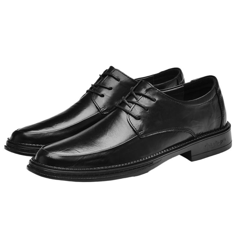 Formal Business Casual Leather Shoes Classic Lace Up Wingtip Oxford Mens Elevator Anti Slip Walking2