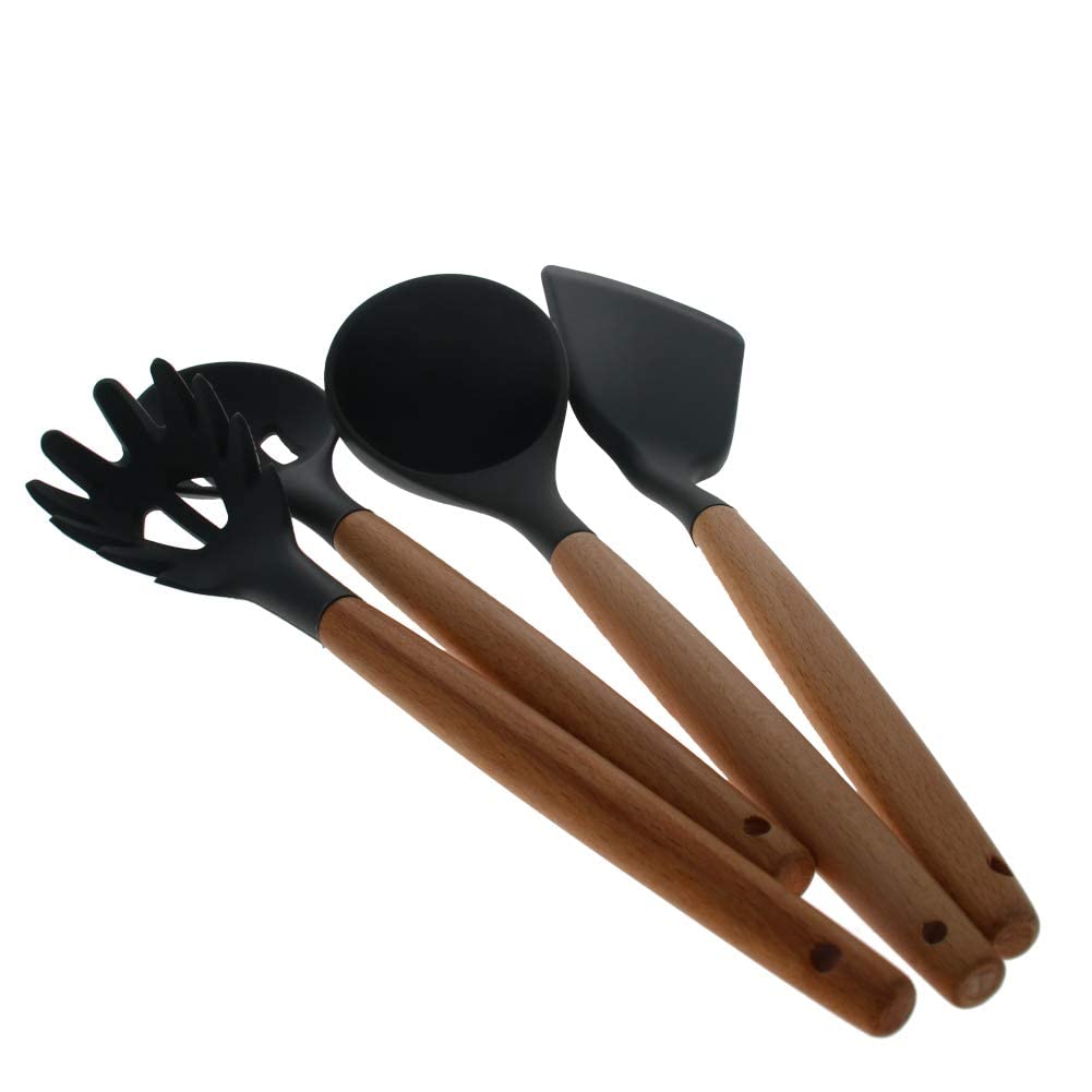 Utoolmart - Juego de parrilla de acero inoxidable para barbacoa profesional para espátula de barbacoa, pinzas, tenedor, cuchillo, garras de carne y cepillo para untar, 1 pieza