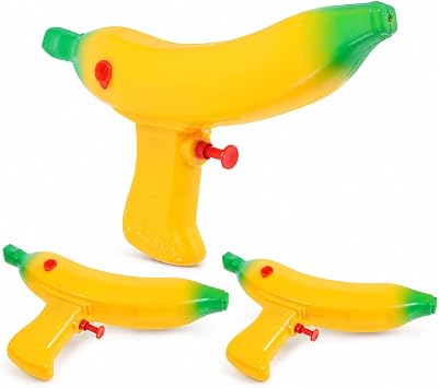 Hemoton 3 Pack Banana Water Guns for Kids, Mini Squirt Soakers, Toddler Outdoor Pool and Beach Toys, Summer Backyard Water Play Games, Compact Blasters for Boys and Girls