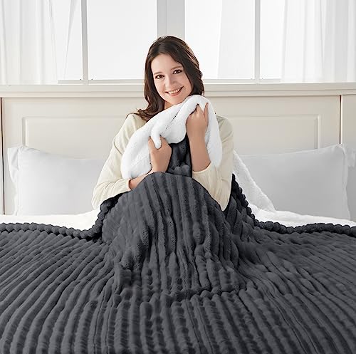Sealy Cobertor Elétrico Tamanho Duplo, Flanela Macia Com Nervuras Para Cobertor Aquecido Reversível