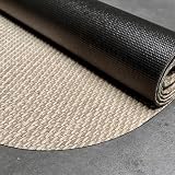 Alfombra vinílica de tejido trenzado de alta gama Beige 100 cm diámetro