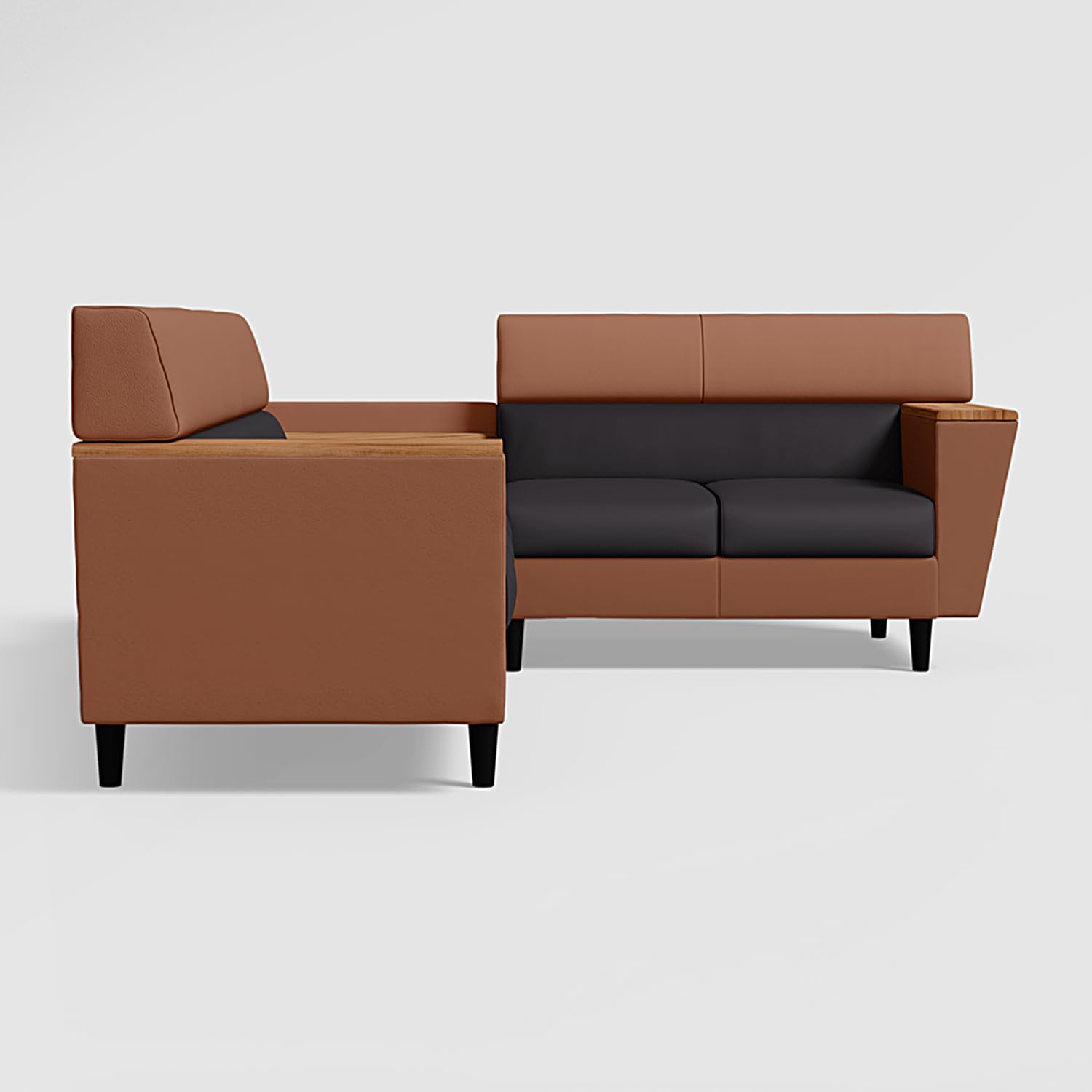 GODREJ INTERIO Vertex 5Seater Fabric + Synthetic Leather LShaped Sofa