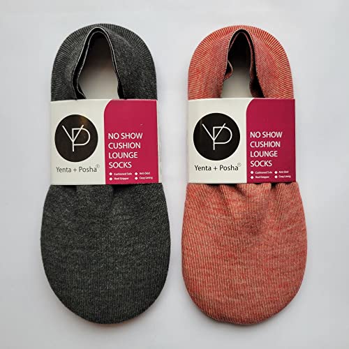 Image of No Show Cushion Lounge Slipper Sock for Women with Anti-Skid Bottom and Heel Grippers