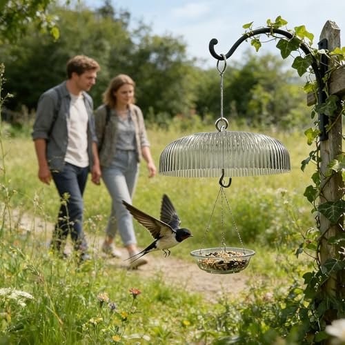 Protector de lluvia para comedero de pájaros con cúpula a prueba de ardillas 4