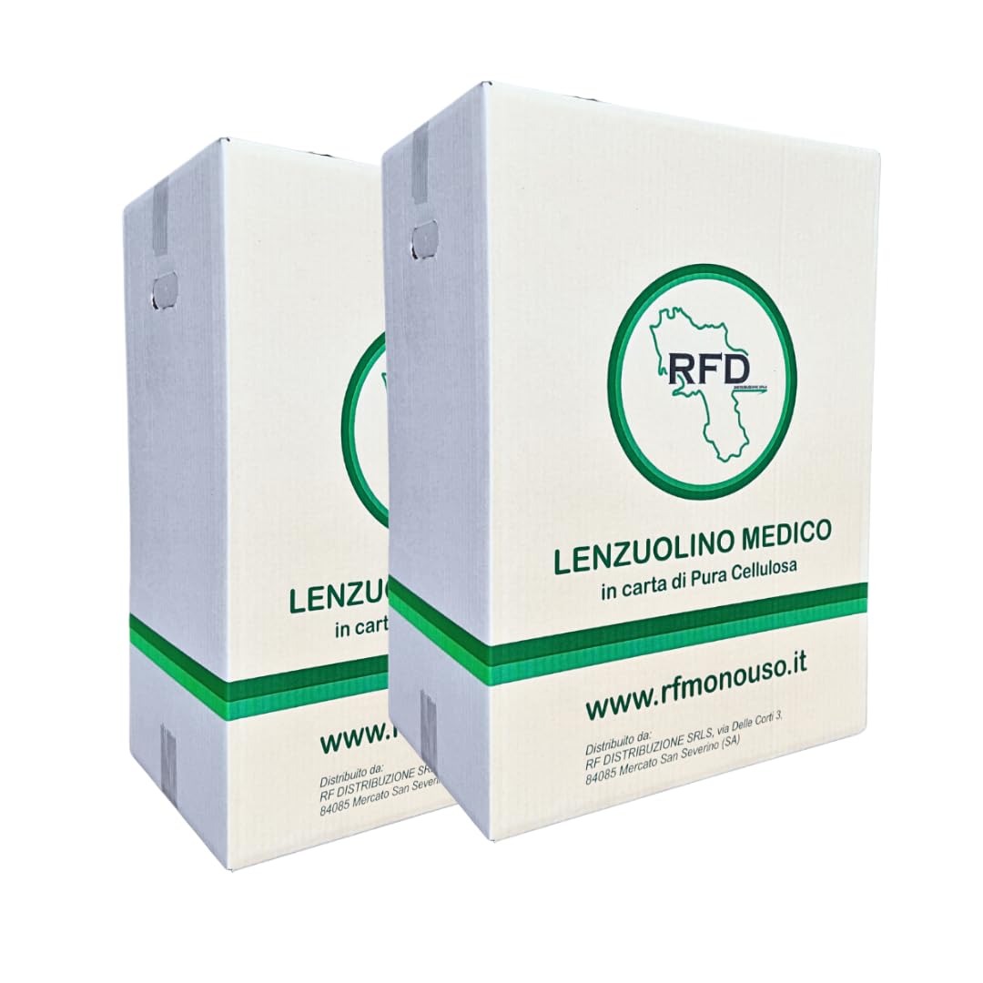 Rotolo Lettino Medico Carta Doppio velo Imbustato Singolarmente - 12 Rotoli - Offerta Lenzuolino estetica in Pura Cellulosa Made in Italy per estetista massaggio terapie