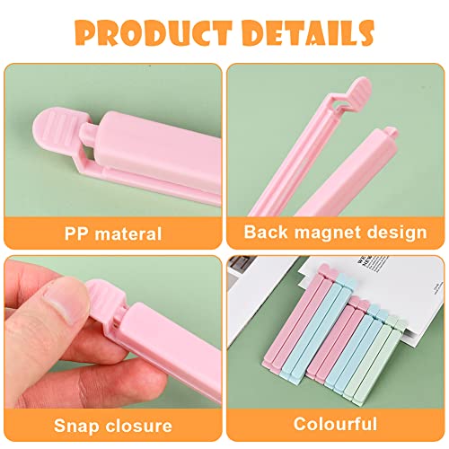 Image of AUAUY 30 PCS Plastic Sealing Clips for Food Packages, Reusable Barrette-style Design Snack Bag Clips, Multipurpose Food Bag Clips for Kitchen and Home Storage, 5.9in, 4.72in, Candy Color (3 Colors)
