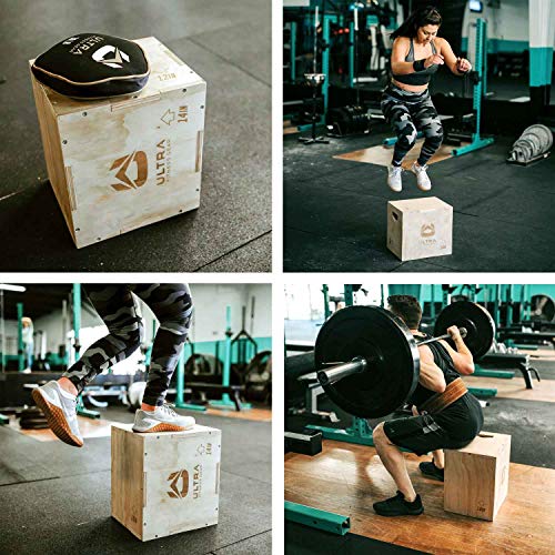 Ultra Fitness Wood Plyo Box - 3-In-1 Wood Plyo Box For Jump, Mma Training, Plyometrics (Small Size: 16" X 14" X 12") #TOP4