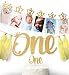 1st Birthday Glitter Decorations - Monthly Milestone Photo banner for Newborn to 12 months. Great for 1 Year old Celebration, 1-12 month Star Numbering Photography Garland, Baby Shower Gift