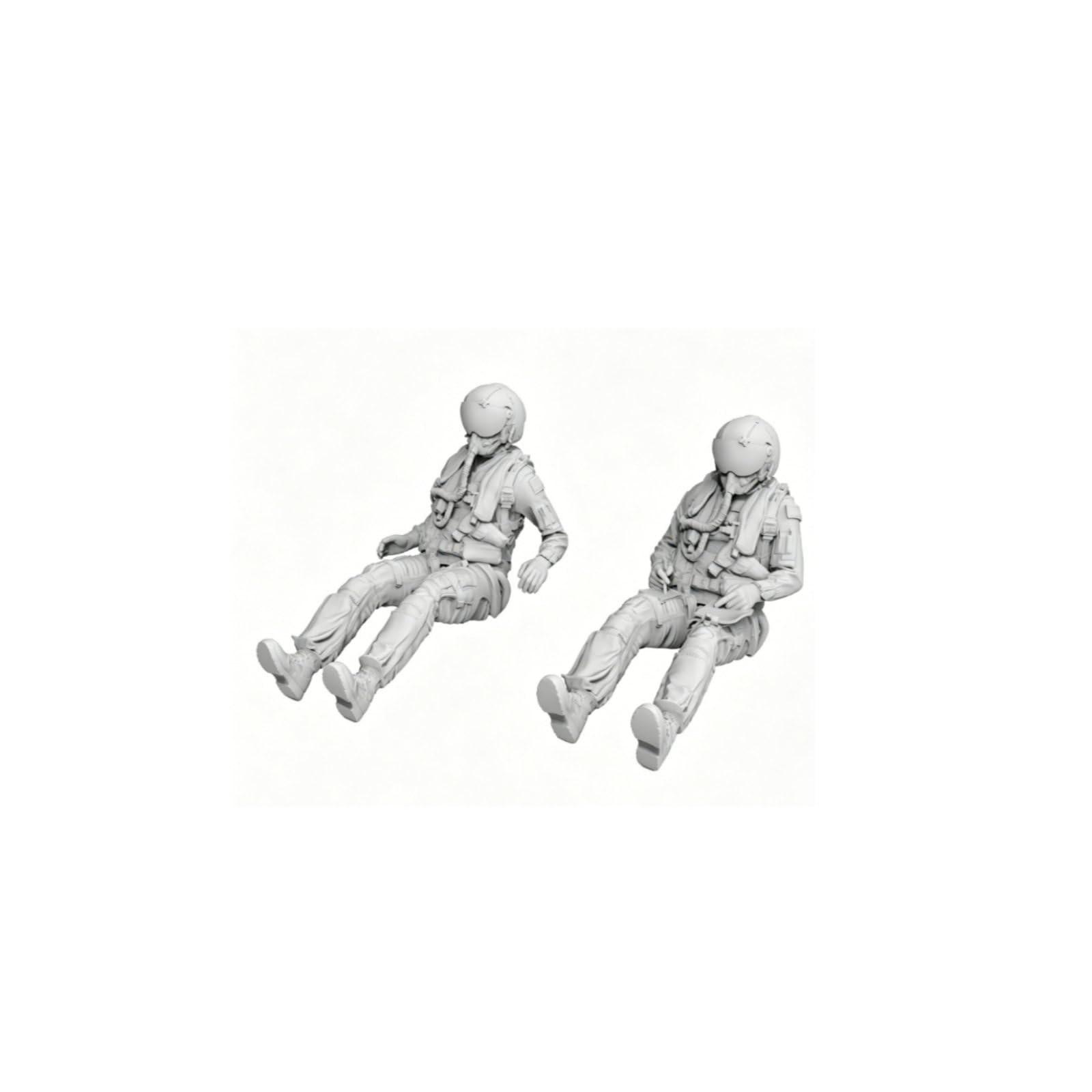 Qianly 2 Figurines Pilote F-16I Israël Échelle 1/48, Accessoire Maquettisme Résine Deux Personnages Cockpit, Figurines Pilote Chasseur Militaire, avec Casque et Visière Sombre, Posture Assise