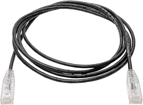 Miniatura 2 de Tripp Lite Cable de conexión Gigabit Cat6, RJ45 MM, Gigabit, sin enganches, UTP, moldeado, delgado, negro, 6 pies (N201-S06-BK)
